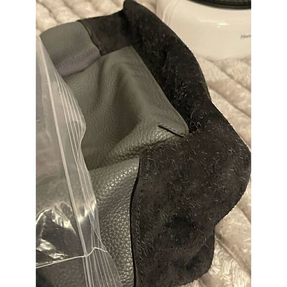 Coach grey leather black suede manhatten rucksack backpack main image 2